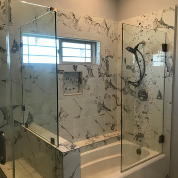 Bathroom Remodel with Blue Accent Tile