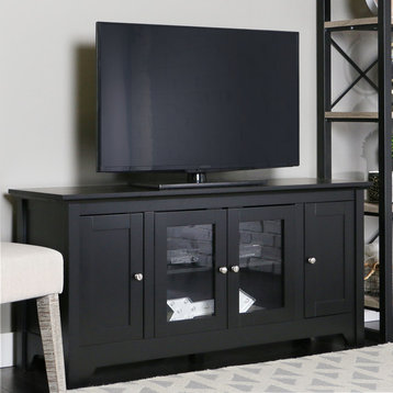 52" Black Wood TV Stand Console