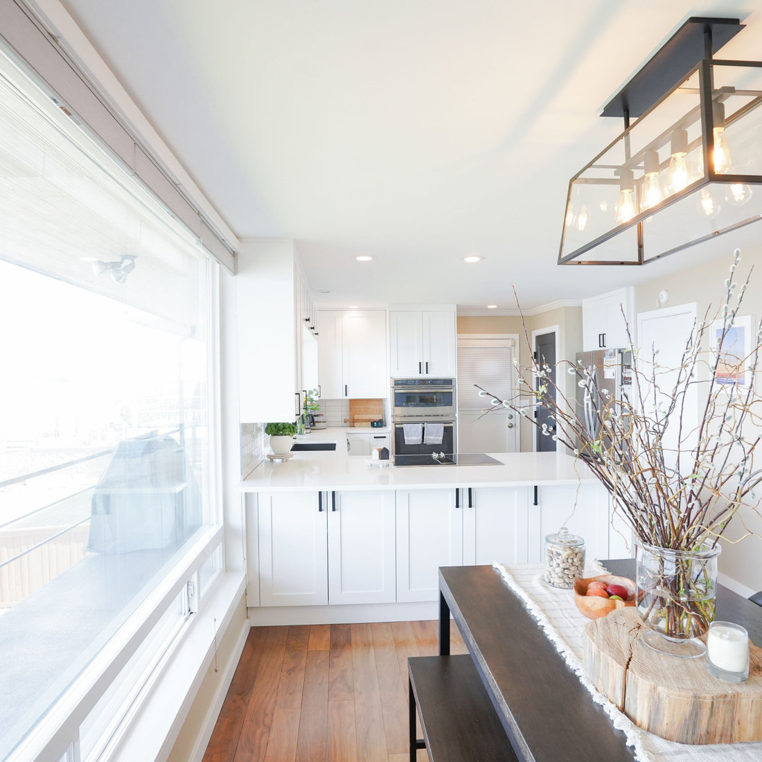 White Kitchen with Black Accent