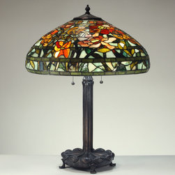 The Secret Garden (TSG 1895 USA) - 22-inch Imperial Peony Gemstone Tiffany-Style Table Lamp - Table Lamps