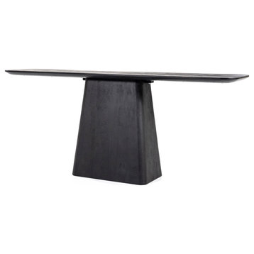 Mango Wood Pedestal Console Table, Eleonora Aron, Black