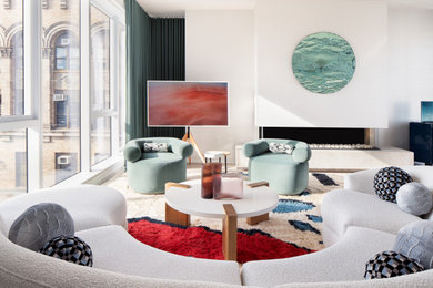 Living room - contemporary living room idea in New York