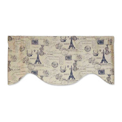 Priority Home and Design - Paris Postal Navy and Ivory Valance - Valances
