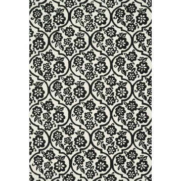 Loloi Venice Beach In/out Area Rug, Ivory and Black, 9'3"x13'