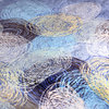Concentric Swirls Reversible Fleece Flannel Blanket, Blue