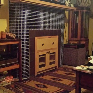 Hickory Fireplace Turntable Cabinet