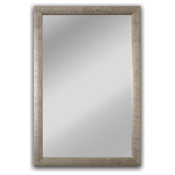 Chloe's Reflection Contemporary Silver Finish Framed Wall Mirror, 35" Width