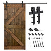 Solid Wood Barn Door, With Hardware Kit, Dark Brown, 38x84"