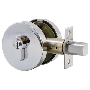 Stainless Steel Round Door Knobs Handle Entrance Combo Lock Set w/ Key Deadbolt 