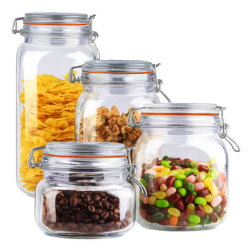Home Basics Clear 4-piece Glass Canister Set