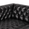 Bluffton Contemporary Tufted One Armed Chaise Lounge, Midnight + Silver