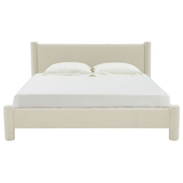 Safavieh Couture Blaine Boucle Bed, Creme, Queen