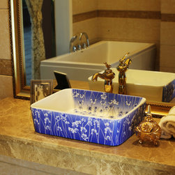 Modern Korean printing handmade ceramic art basin - Bathroom Sinks
