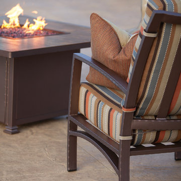 OW Lee Santorini Fire Table and Sol Patio Set