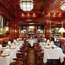 Antique Elm Paneling in a Traditional Restaurant Dining Room - Wall Panels