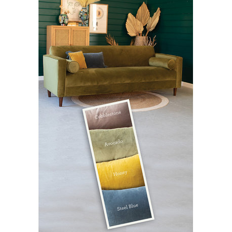 Cupid Velvet Mid Century Modern Loveseat /Sofa - Avocado Green/Yellow/Gray/Blue, Grey, 84"