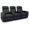 Verona Top Grain Leather Home Theater Seating, Row of 3