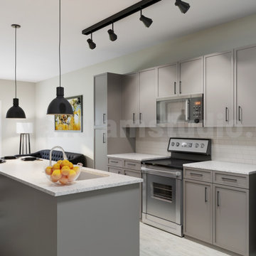 Modern Classic Kitchen's Idea by Yantram 3d interior rendering company