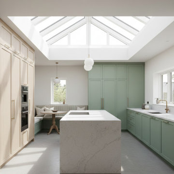 Scandinavian-Inspired Kitchen Remodel with Sage Green Cabinetry