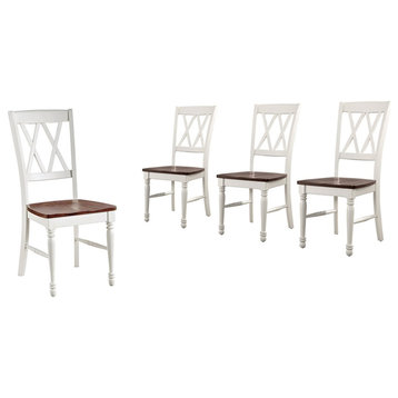 Pemberly Row 18" Traditional Wood Dining Chair in White (Set of 4)