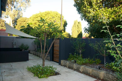 Inspiration for a mid-sized contemporary courtyard partial sun outdoor sport court in Perth with concrete pavers.