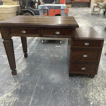Walnut Makeup Table with Black Glaze