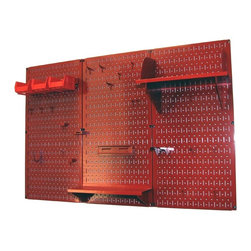 Red Pegboard with Red Peg-Board Accessories by Wall Control Storage Systems - Garage And Tool Storage
