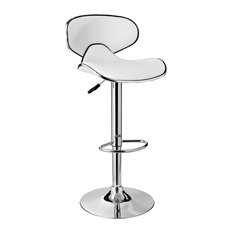 Powell Furniture - Powell Furniture Adjustable Bar Stool, White - Bar Stools and Counter Stools