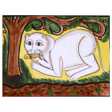 Original Folk Art - Kalighat Cat