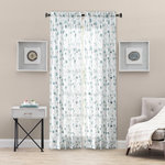 Ellis Curtain - Eucalyptus Crushed Taffeta Tailored Panel, Spa, 48" X 63" - Elegant and breezy crushed taffeta allows light in while maintaining privacy. Perfectly textured fabric creates a translucent look to bring a breath of fresh air and subtle sunshine into any room. Two-way hanging options: (1) sewn-in 1.5-inch rod pocket for a classic look. (2) with clip rings for easy, slide open and close. (ring clips not included) Sold as a single curtain panel measuring 48-inches wide and 63-inches in length.