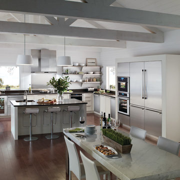 Thermador Transitional White Spacious Kitchen