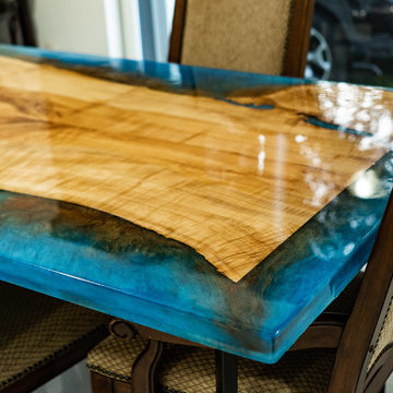 11 Gallon Live Edge Ecopoxy- Epoxy Resin Island Table | Liveedge Maple Matchbook