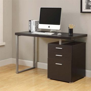 Computer Desk Home Office Laptop Storage Drawers 48"L Work Metal Brown