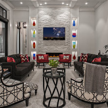 Family room fireplace wall