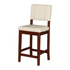 Linon Home Decor Products - Milano 24" Counter Barstool, Cream - Bar Stools and Counter Stools