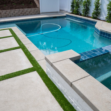 Poolside Steps and Terraced Landscape