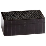 Cyan Design - Magnolia Container #2 - Glamorize a bedroom end table with this large rich black wood box. Neatly store jewelry or other personal belongings with charming style.