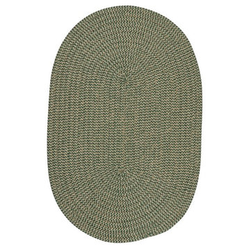 Softex Check Rug, Myrtle Green Check, 2'x10' Oval
