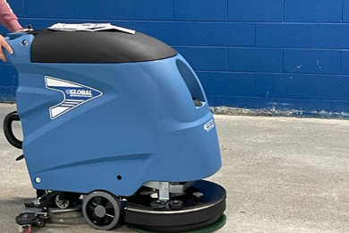 "At Home" floor cleaning with a machine