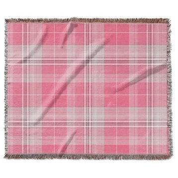 "Madras Plaid in Pink" Woven Blanket 60"x50"