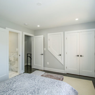 Basement remodeled with bedroom space and extra closet space in Vienna