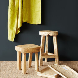 Nomad Village - Recycled Teak Stools - Decorative Accents