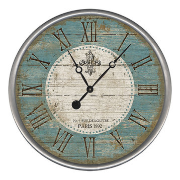 Fleur Round Vintage Clock, 23"