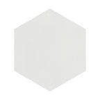Textile Basic Hex White Porcelain Floor and Wall Tile