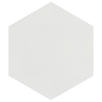 Textile Basic Hex White Porcelain Floor and Wall Tile