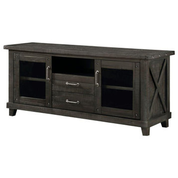 Crafters and Weavers Oak Park Cross Bar TV Stand - 68"