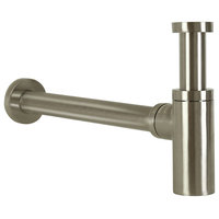 Durable Round Brass Sink P-Trap in Satin Nickel