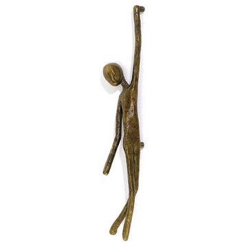 Pull 14" Antique Contemporary Bronze & Cabinet Large Figure Pull
