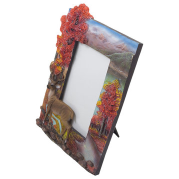 Big Buck in Fall Colors Decorative Deer Picture Frame, 4"x6"