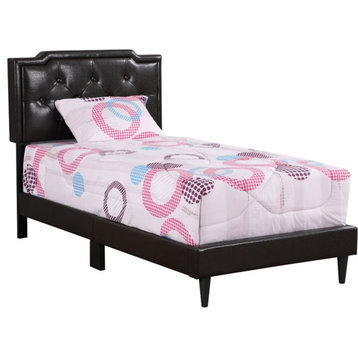 Glory Furniture Deb Faux Leather Upholstered Twin Bed in Cappuccino